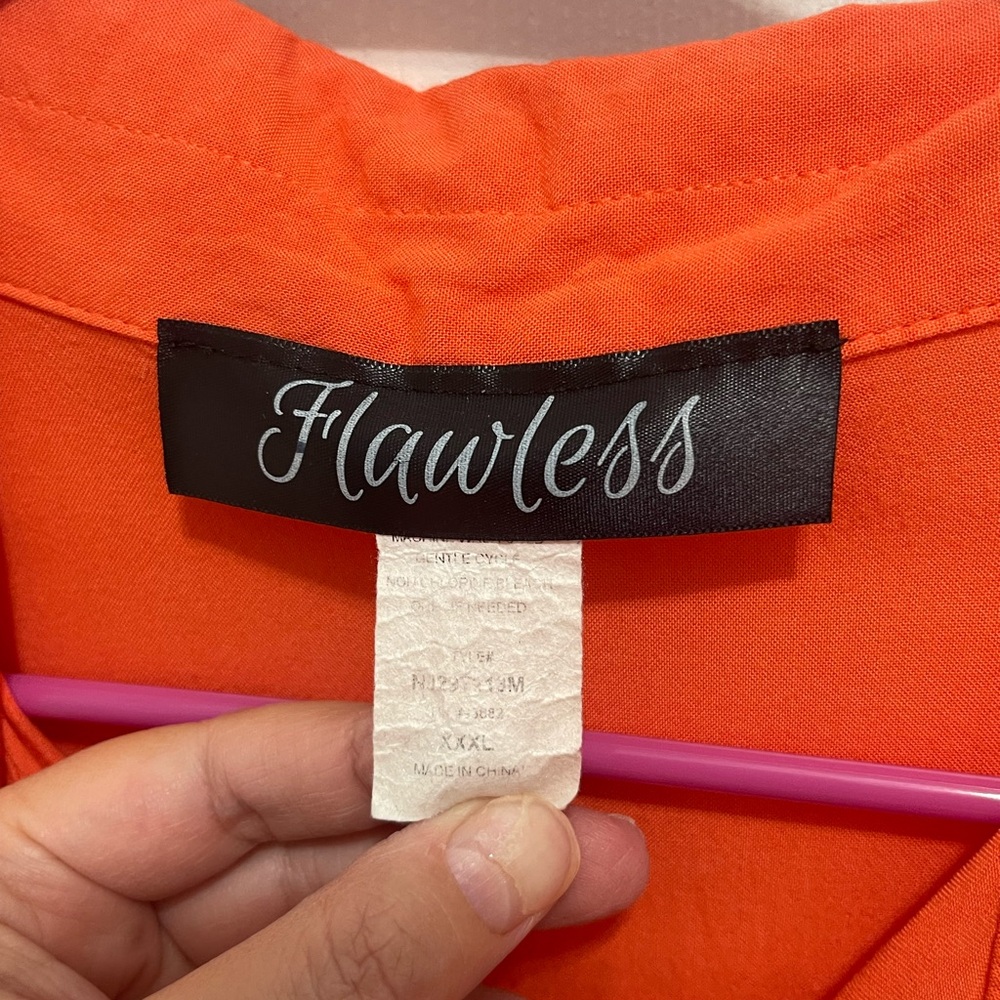 LAWLESS Women's Orange Button-Up Top - Picture 8 of 9
